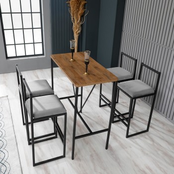 Bar Table & Stool Set (5 Pieces) Nordic - Grey Grey
Walnut
Black
