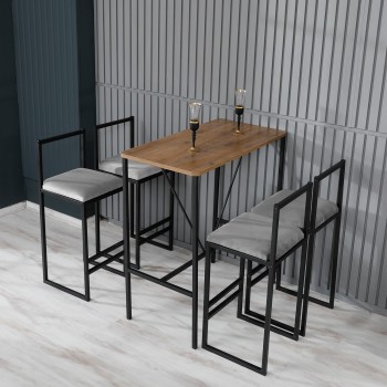 Bar Table & Stool Set (5 Pieces) Nordic - Grey Grey
Walnut
Black