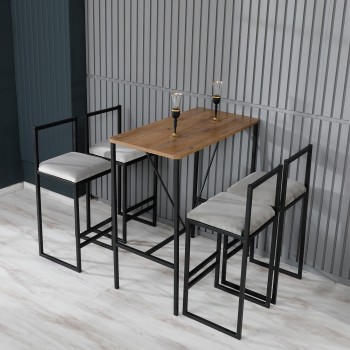 Bar Table & Stool Set (5 Pieces) Nordic - Cream Cream
Walnut
Black