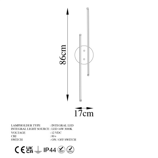 Opviq Wall Lamp Umut - 13299 Black