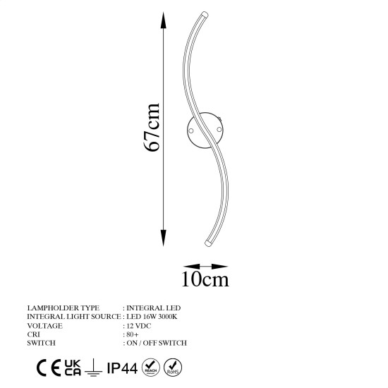 Wall Lamp Yılan - 13281 Black