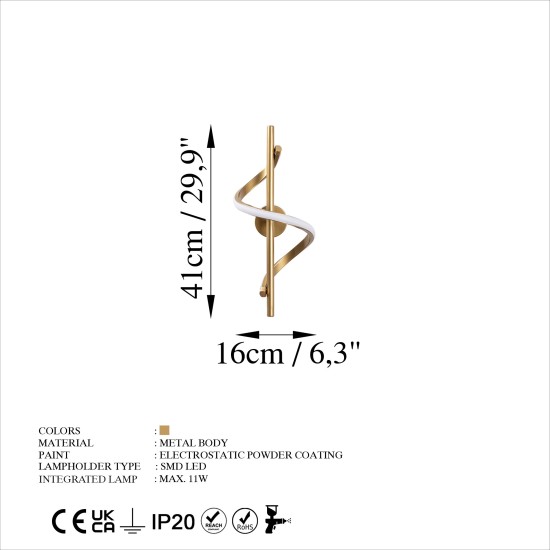 Wall Lamp Lıkma - 13511 Gold Opviq Wall Lamp Lıkma - 13511 Gold
