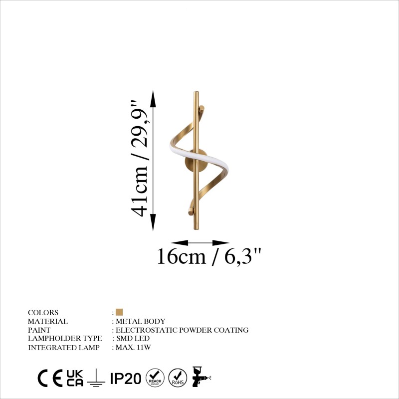 Opviq Wall Lamp Lıkma - 13511 Gold
