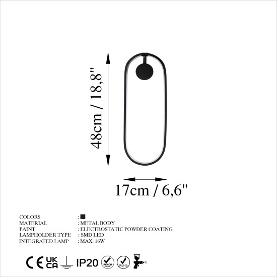 Wall Lamp Can - 13556 Black Wall Lamp Can - 13556 Black