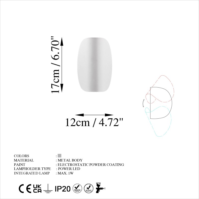 Opviq Wall Lamp Heybe - 13626 Chrome