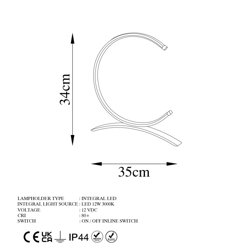 Table Lamp Moon - 13330 Black