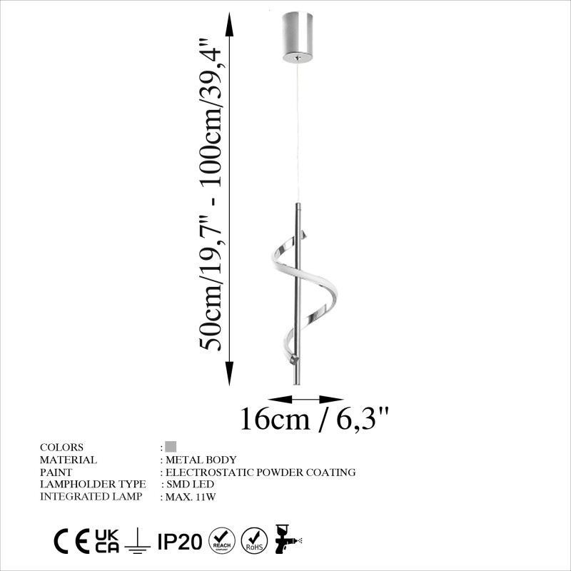 Chandelier Lıkma - 13521 Chrome