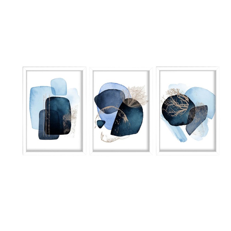 Wallxpert Decorative Framed MDF Painting (3 Pieces) 3P3853NISCT-006 Navy Blue
Blue
Mink
White