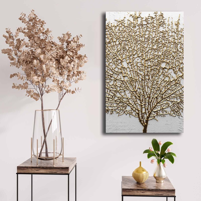 Wallxpert Decorative Canvas Painting 4570NISC-021 Gold
White