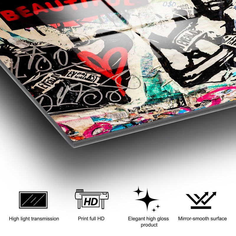 Wallxpert Decorative Tempered Glass Painting UV-495 45 x 65 Multicolor