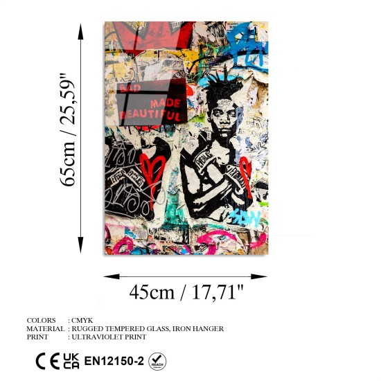 Decorative Tempered Glass Painting UV-495 45 x 65 Multicolor Wallxpert Decorative Tempered Glass Painting UV-495 45 x 65 Multicolor