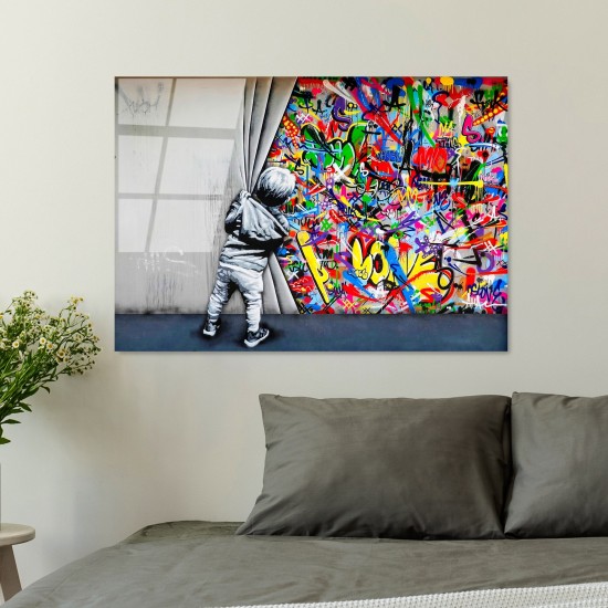 Decorative Tempered Glass Painting UV-782 70 x 100 Multicolor Wallxpert Decorative Tempered Glass Painting UV-782 70 x 100 Multicolor