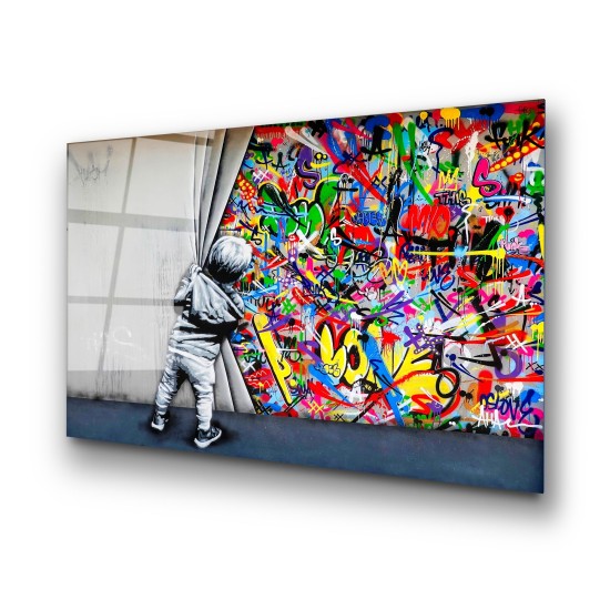 Decorative Tempered Glass Painting UV-782 70 x 100 Multicolor Wallxpert Decorative Tempered Glass Painting UV-782 70 x 100 Multicolor