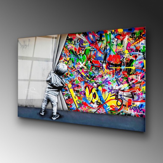 Decorative Tempered Glass Painting UV-782 70 x 100 Multicolor Wallxpert Decorative Tempered Glass Painting UV-782 70 x 100 Multicolor