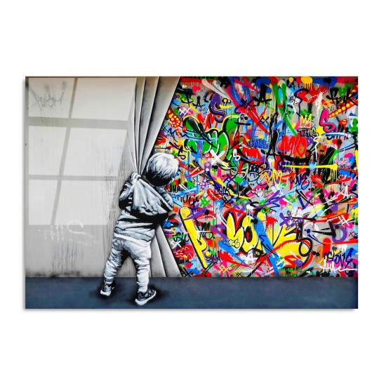 Decorative Tempered Glass Painting UV-782 70 x 100 Multicolor Wallxpert Decorative Tempered Glass Painting UV-782 70 x 100 Multicolor
