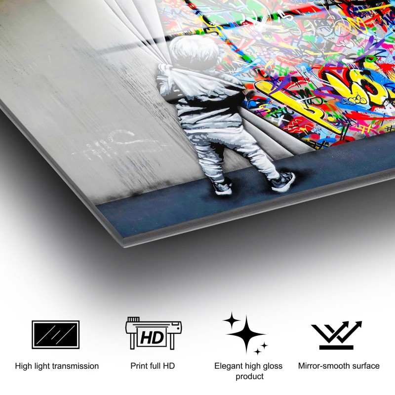 Wallxpert Decorative Tempered Glass Painting UV-782 70 x 100 Multicolor