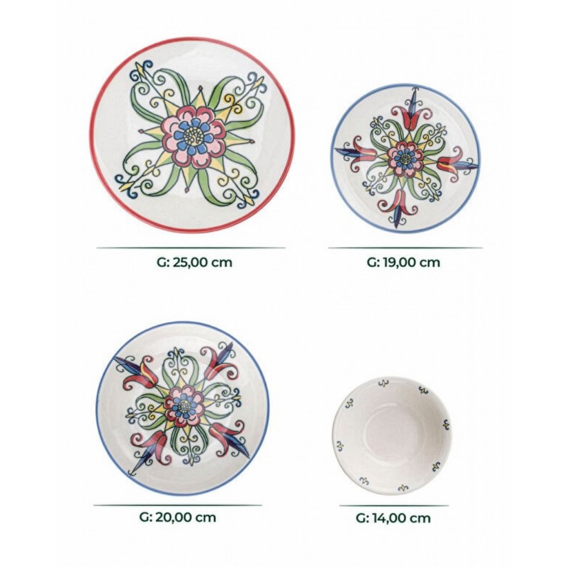 Dinner Set (24 Pieces) Moderna Tulip Multicolor