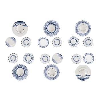 Dinner Set (24 Pieces) Moderna Maku White
Blue