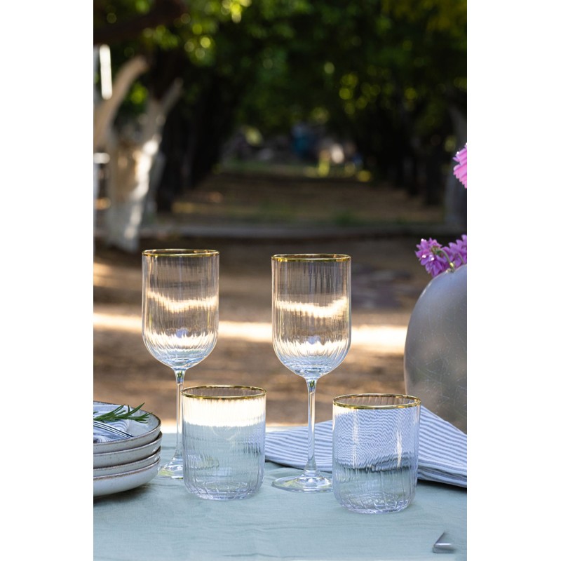 Wine Glass Set (4 Pieces) Adore 410 Gold
Transparent