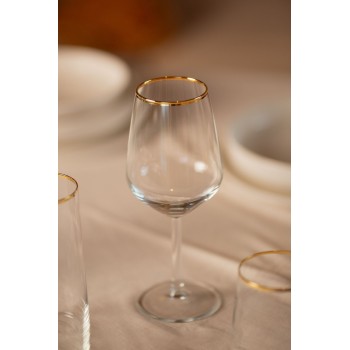 Wine Glass Set (4 Pieces) Avantgarde 490 - Gold, Transparent Gold
Transparent