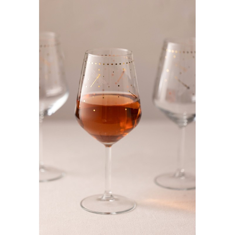 Wine Glass Set (4 Pieces) Dragonfly 490 Transparent