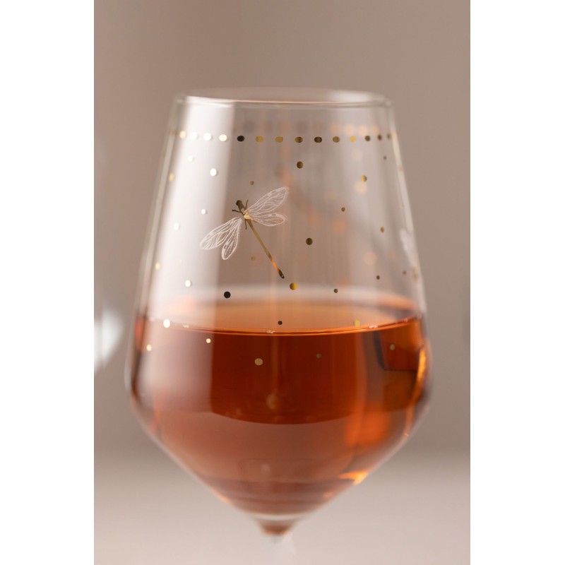 Wine Glass Set (4 Pieces) Dragonfly 490 Transparent