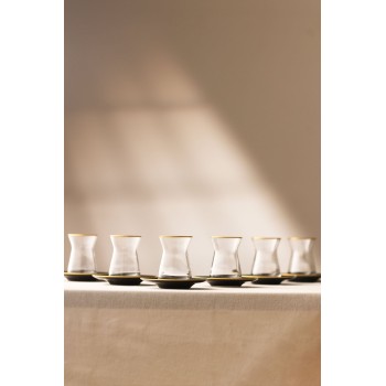 Tea Glass Set (12 Pieces) Black Transparent
Gold
Black