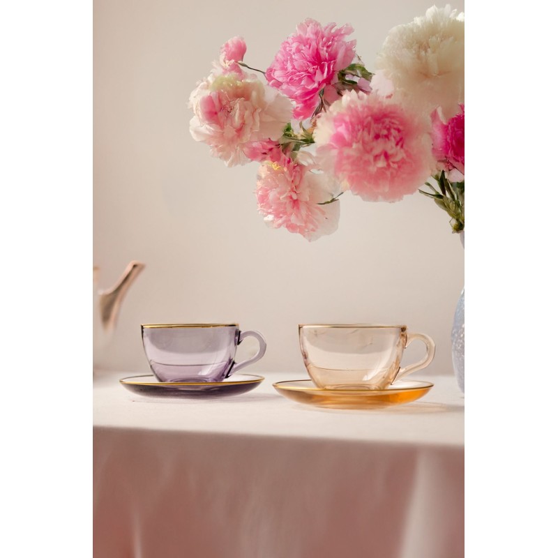 Tea Cup Set (4 Pieces) Five O'Clock - Purple Purple