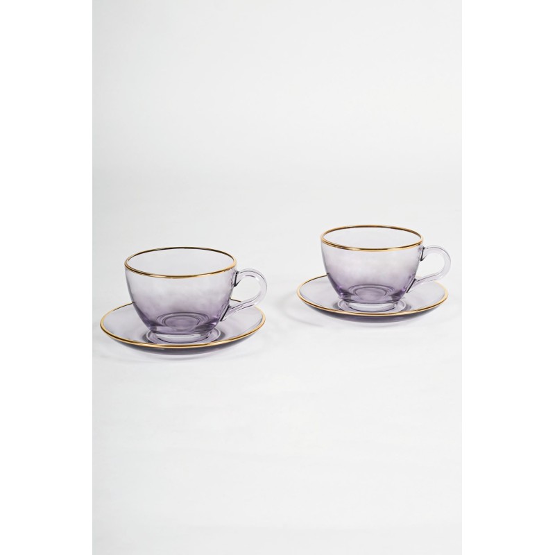 Tea Cup Set (4 Pieces) Five O'Clock - Purple Purple
