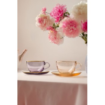 Tea Cup Set (4 Pieces) Five O'Clock - Salmon Salmon