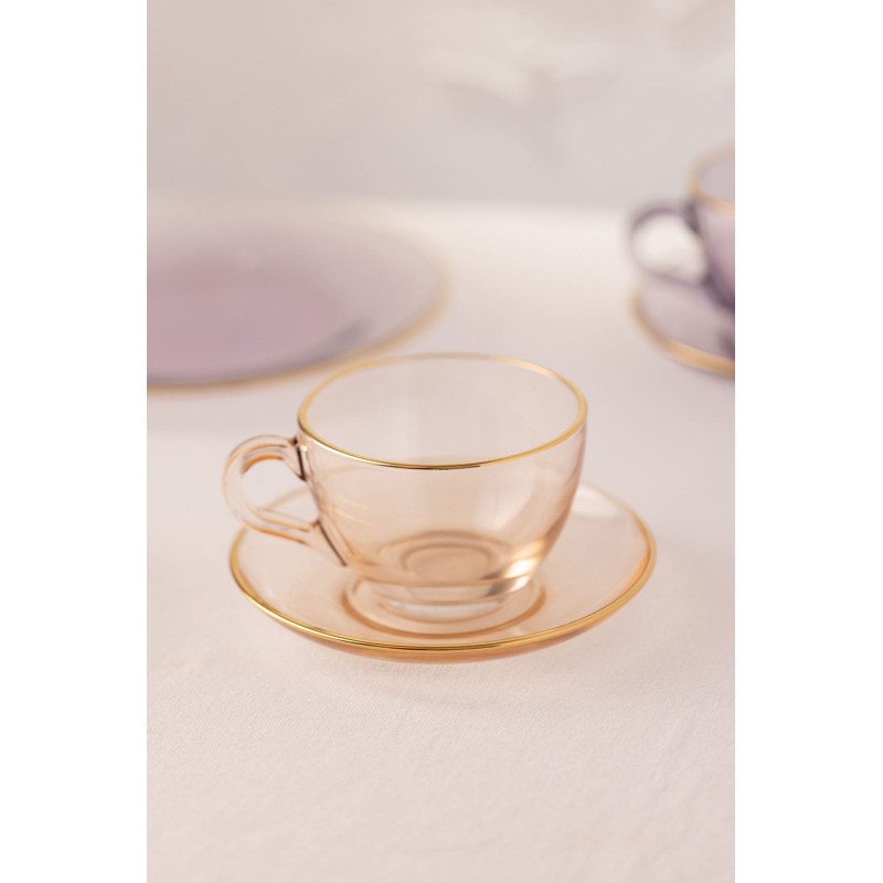 Tea Cup Set (4 Pieces) Five O'Clock - Salmon Salmon