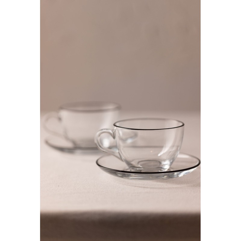 Tea Cup Set (4 Pieces) Pure Black