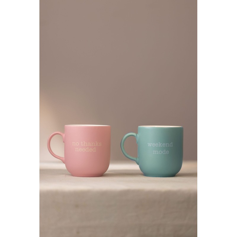 Mug Set (2 Pieces) Mottolu - Pink, Blue Pink
Blue