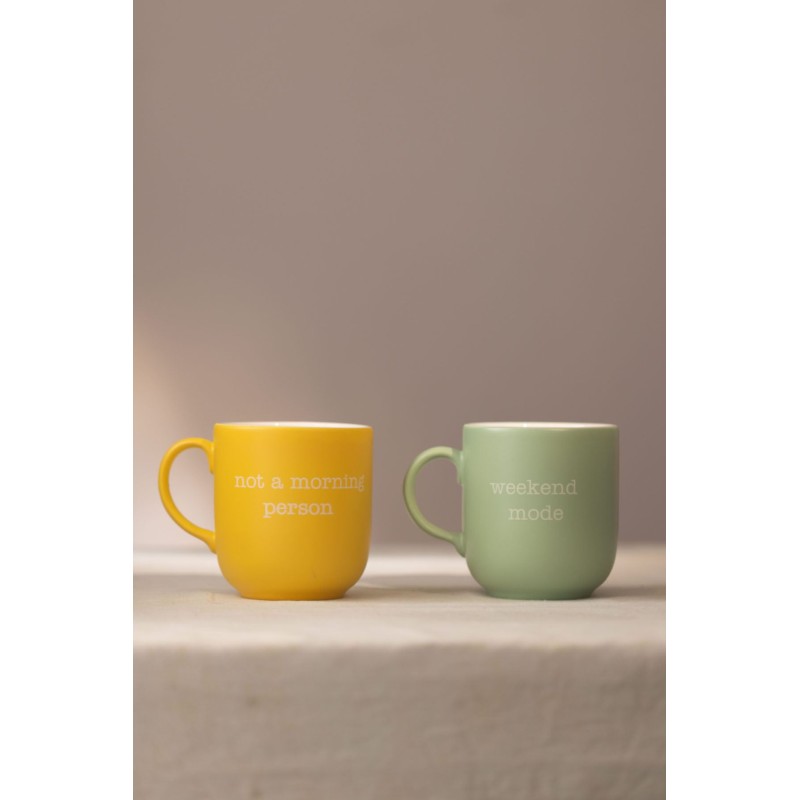 Mug Set (2 Pieces) Mottolu - Green, Yellow Green
Yellow