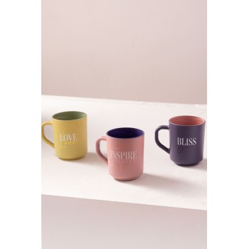 Mug Set (3 Pieces) Mottolu Pink
Yellow
Purple