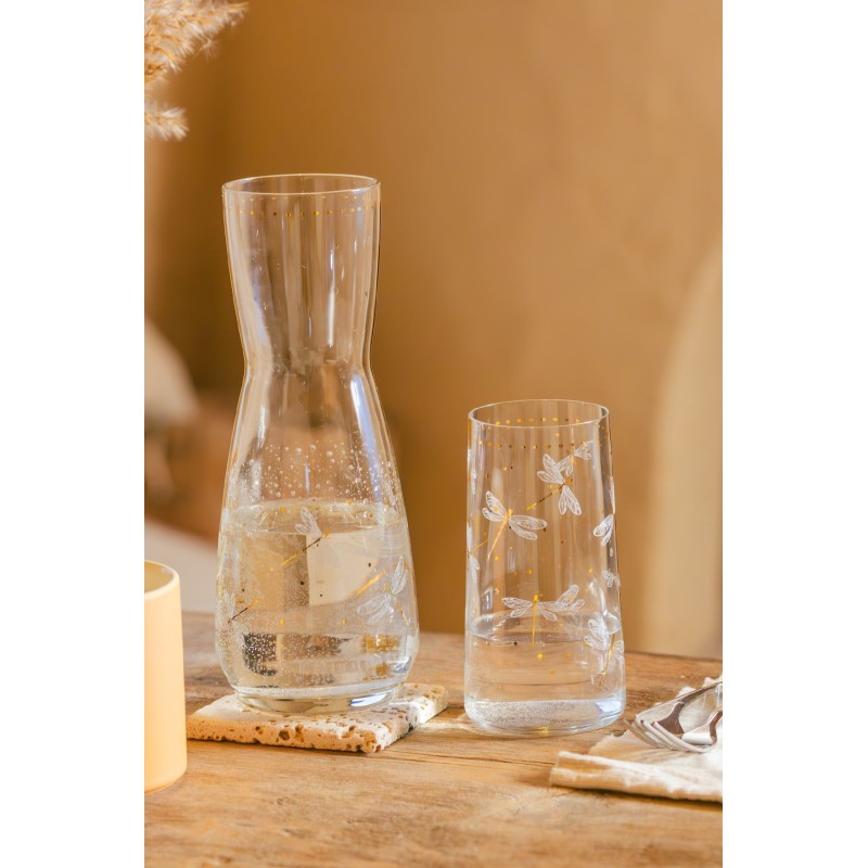 Glass Bottle Dragonfly Transparent