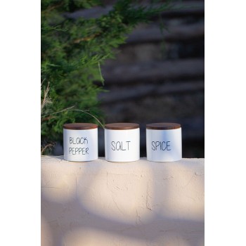 Spice Jar Set (3 Pieces) Nero White
Oak