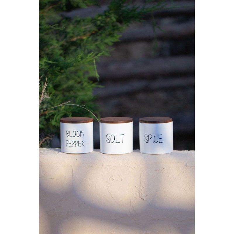 Spice Jar Set (3 Pieces) Nero White
Oak