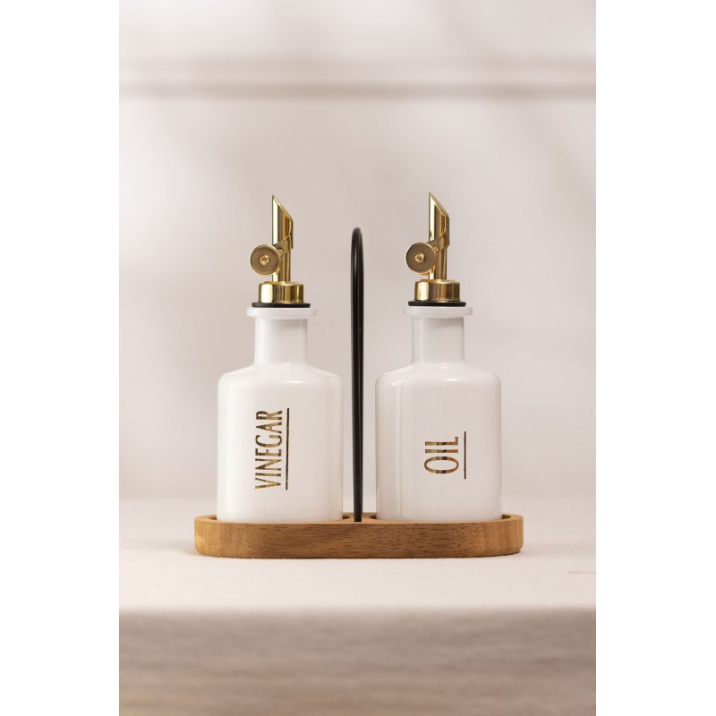 Oil Dispenser Set (2 Pieces) Marbella Bambu - White White