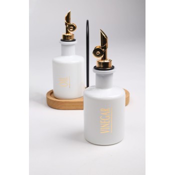 Oil Dispenser Set (2 Pieces) Marbella Bambu - White White