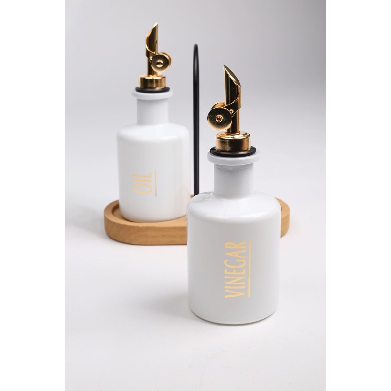 Oil Dispenser Set (2 Pieces) Marbella Bambu - White White