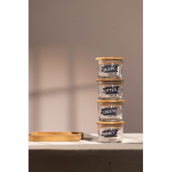 Storage Box Set (4 Pieces) Siena Bambu Transparent