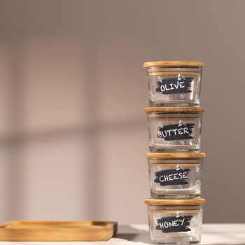 Storage Box Set (4 Pieces) Siena Bambu Transparent