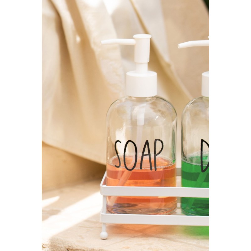 Soap Dispenser Set (3 Pieces) Basic Transparent