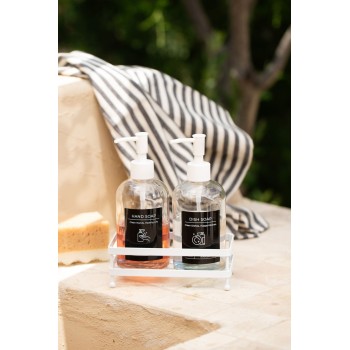 Soap Dispenser Set (3 Pieces) Black Transparent