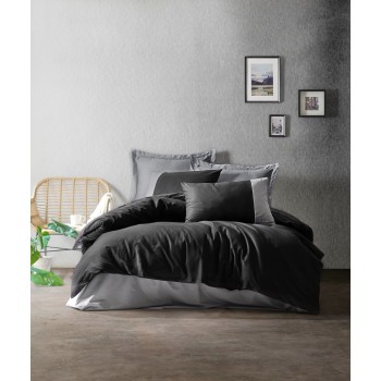 Ranforce Double Quilt Cover Set Plain - Black, Grey Black
Grey