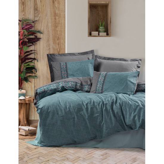 Ranforce Single Quilt Cover Set Erna - Petrol Blue Petrol Blue
Grey
