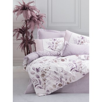 Ranforce Single Quilt Cover Set Nadia - Lilac Lilac
White