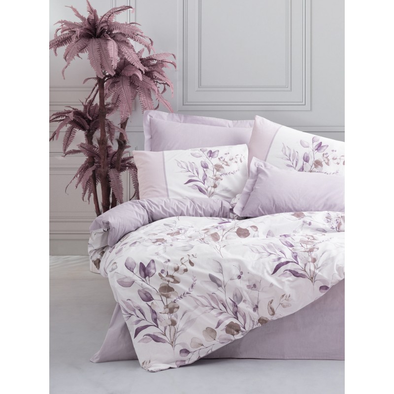 Lessentiel Ranforce Single Quilt Cover Set Nadia - Lilac Lilac
White