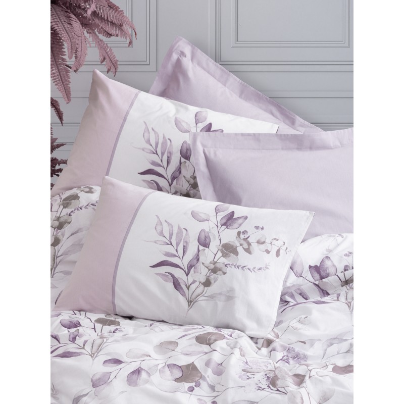 Lessentiel Ranforce Single Quilt Cover Set Nadia - Lilac Lilac
White